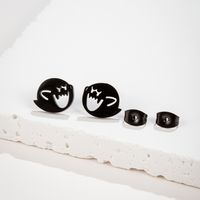 1 Pair Funny Little Monster Polishing Plating Stainless Steel 18k Gold Plated Ear Studs main image 5