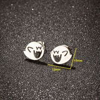 1 Pair Funny Little Monster Polishing Plating Stainless Steel 18k Gold Plated Ear Studs main image 2