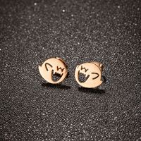 1 Pair Funny Little Monster Polishing Plating Stainless Steel 18k Gold Plated Ear Studs main image 3