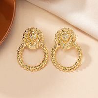 1 Pair Simple Style Commute Circle Solid Color Plating Alloy Gold Plated Ear Studs main image 4