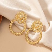 1 Pair Simple Style Commute Circle Solid Color Plating Alloy Gold Plated Ear Studs main image 1
