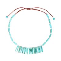 Retro Color Block Arylic Leather Rope Wholesale Pendant Necklace main image 5