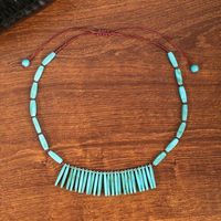 Retro Color Block Arylic Leather Rope Wholesale Pendant Necklace sku image 1