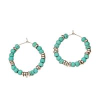 1 Pair Ethnic Style Color Block Beaded Metal Earrings main image 6