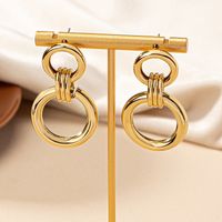 1 Pair Retro Simple Style Solid Color Plating Alloy Gold Plated Ear Studs main image 6