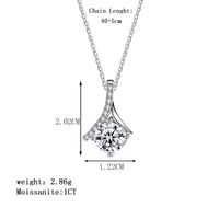 Elegant Classic Style Round Sterling Silver Gra Plating Inlay Moissanite 18k Gold Plated Pendant Necklace main image 2
