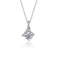 Elegant Classic Style Round Sterling Silver Gra Plating Inlay Moissanite 18k Gold Plated Pendant Necklace main image 5