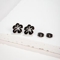 1 Pair Simple Style Flower Plating Stainless Steel 18k Gold Plated Ear Studs main image 5