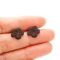 1 Pair Simple Style Flower Plating Stainless Steel 18k Gold Plated Ear Studs sku image 4