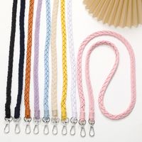 Simple Style Solid Color Cotton Polyester Knitting Bag Pendant Mobile Phone Chain main image 1