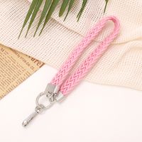 Simple Style Solid Color Cotton Polyester Knitting Bag Pendant Mobile Phone Chain Keychain main image 3