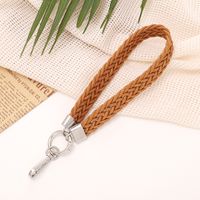 Simple Style Solid Color Cotton Polyester Knitting Bag Pendant Mobile Phone Chain Keychain sku image 1
