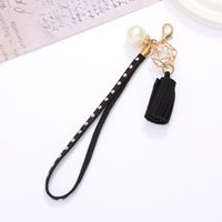 Ig-stil Geometrisch Koreanischer Samt Quaste Überzug Inlay Künstliche Perlen Strasssteine Taschenanhänger Schlüsselbund sku image 3