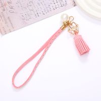 Ig Style Geometric Korean Velvet Tassel Plating Inlay Artificial Pearls Rhinestones Bag Pendant Keychain sku image 4