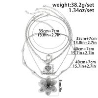 Wholesale Jewelry Gothic Vintage Style Punk Letter Heart Shape Flower Alloy Iron Copper Layered Necklace main image 2