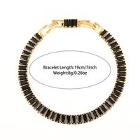 Elegant Glam Geometric Stainless Steel Plating Inlay Zircon 18k Gold Plated Tennis Bracelet sku image 1