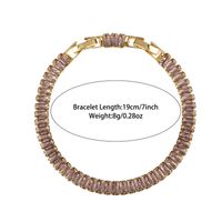 Elegant Glam Geometric Stainless Steel Plating Inlay Zircon 18k Gold Plated Tennis Bracelet sku image 3