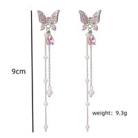 1 Pair Elegant Princess Sweet Butterfly Plating Inlay Alloy Artificial Pearls Rhinestones Drop Earrings main image 2