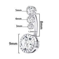 Casual Solid Color Sterling Silver Silver Plated Zircon Belly Ring In Bulk main image 2