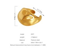 Lässig Einfacher Stil Pendeln Einfarbig Titan Stahl Überzug 18 Karat Vergoldet Offener Ring main image 10