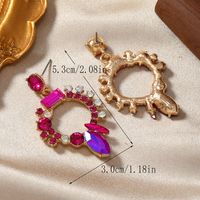 1 Pair Glam Luxurious Geometric Plating Inlay Alloy Rhinestones Gold Plated Drop Earrings main image 2