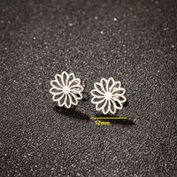 1 Pair Simple Style Flower Polishing Plating Stainless Steel 18k Gold Plated Ear Studs main image 2