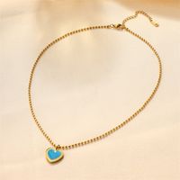 Ig Style Simple Style Heart Shape Flower Stainless Steel Plating Inlay Zircon 18k Gold Plated Necklace main image 3