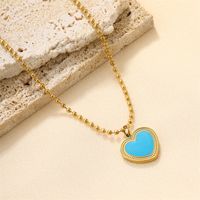 Ig Style Simple Style Heart Shape Flower Stainless Steel Plating Inlay Zircon 18k Gold Plated Necklace main image 4