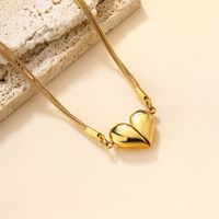 Ig Style Simple Style Heart Shape Flower Stainless Steel Plating Inlay Zircon 18k Gold Plated Necklace main image 10