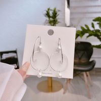 1 Pair Casual Simple Style Solid Color Plating Inlay Sterling Silver Artificial Pearls Rhodium Plated Earrings main image 1