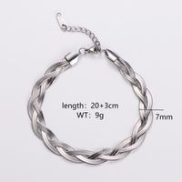 304 Stainless Steel Streetwear Plating Solid Color Bracelets Necklace main image 3