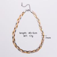 304 Stainless Steel Streetwear Plating Solid Color Bracelets Necklace sku image 5