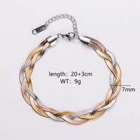 304 Stainless Steel Streetwear Plating Solid Color Bracelets Necklace main image 5