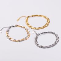304 Stainless Steel Streetwear Plating Solid Color Bracelets Necklace main image 10