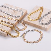 304 Stainless Steel Streetwear Plating Solid Color Bracelets Necklace main image 1