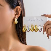 Wholesale Jewelry Elegant Classic Style Water Droplets Ccb Arylic Gold Plated Silver Plated Plating Ear Studs main image 4