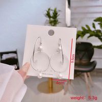 1 Pair Casual Simple Style Solid Color Plating Inlay Sterling Silver Artificial Pearls Rhodium Plated Earrings main image 2