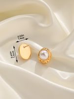 1 Pair Elegant Glam Geometric Plating Inlay Copper Freshwater Pearl 18k Gold Plated Ear Studs main image 4