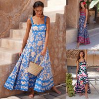 Women's Regular Dress Elegant Classic Style Strap Printing Zipper Sleeveless Flower Maxi Long Dress Holiday Travel main image 1