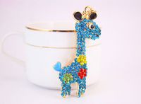 Cute Giraffe Alloy Unisex Bag Pendant Keychain sku image 3
