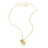 Cute Simple Style Elephant Copper Plating Inlay Zircon 18k Gold Plated Pendant Necklace main image 7