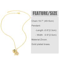 Cute Simple Style Elephant Copper Plating Inlay Zircon 18k Gold Plated Pendant Necklace main image 2