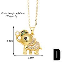 Cute Simple Style Elephant Copper Plating Inlay Zircon 18k Gold Plated Pendant Necklace sku image 4