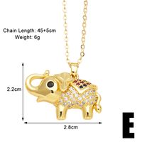 Cute Simple Style Elephant Copper Plating Inlay Zircon 18k Gold Plated Pendant Necklace sku image 5