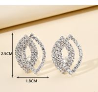 1 Pair Simple Style Geometric Inlay Rhinestone Artificial Gemstones Ear Studs main image 2