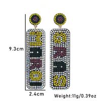 1 Pair Original Design Shiny Geometric Inlay Cloth Rhinestones Drop Earrings sku image 1