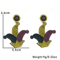 1 Pair Original Design Shiny Geometric Inlay Cloth Rhinestones Drop Earrings sku image 3