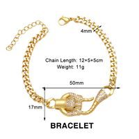 Élégant Glamour Tête De Léopard Le Cuivre Placage Incruster Zircon Plaqué Or 18k Bracelets Collier sku image 1