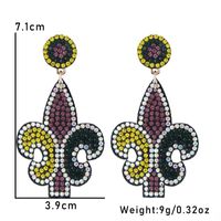 1 Pair Original Design Shiny Geometric Inlay Cloth Rhinestones Drop Earrings sku image 8