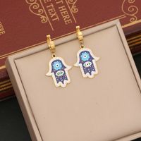 304 Stainless Steel Copper 18K Gold Plated Fashion Plating Inlay Devil's Eye Hand Of Fatima Rhinestones Bracelets Earrings Necklace main image 9